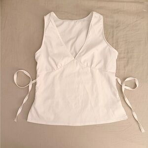 White tie back top